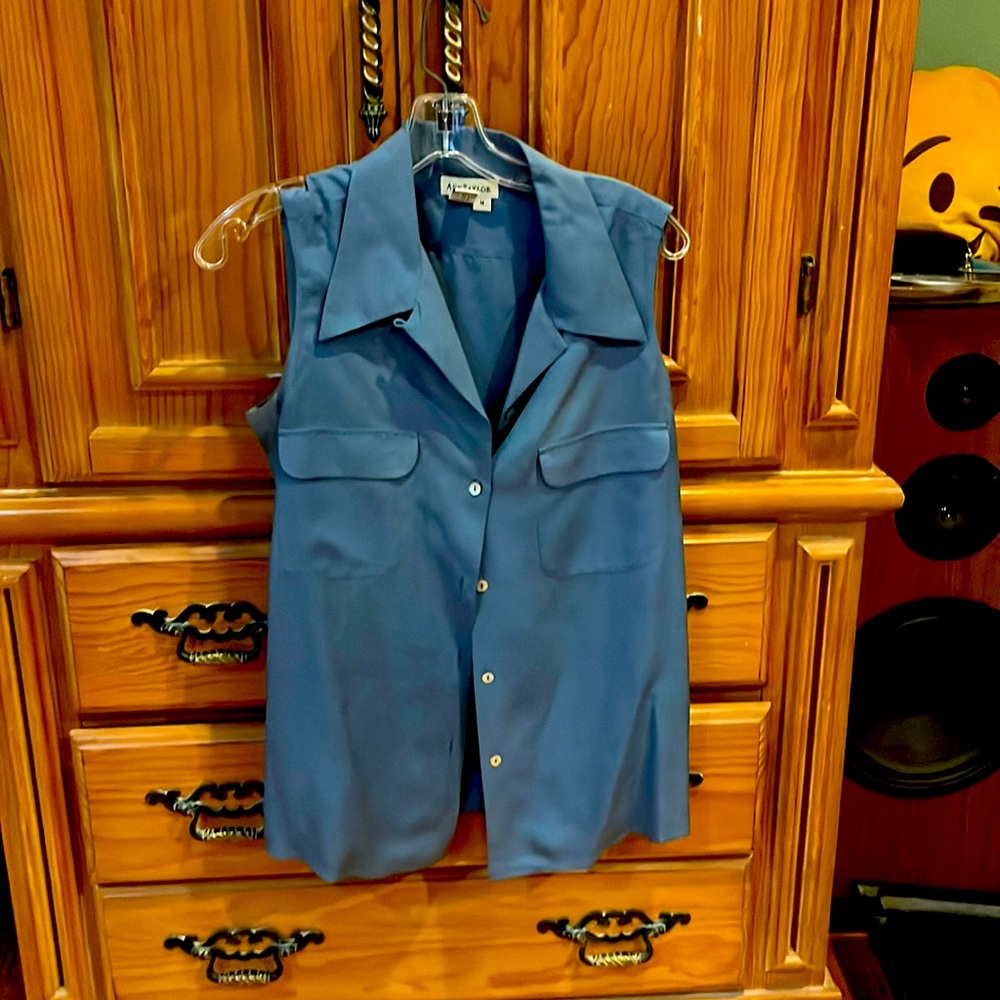 Silk rayon sleeveless work blouse